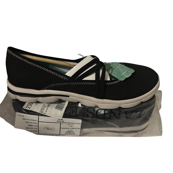 Lands' End "Gatas" Women's Mary Jane Flats Black Size 9 New in Packaging Straps - Picture 1 of 14